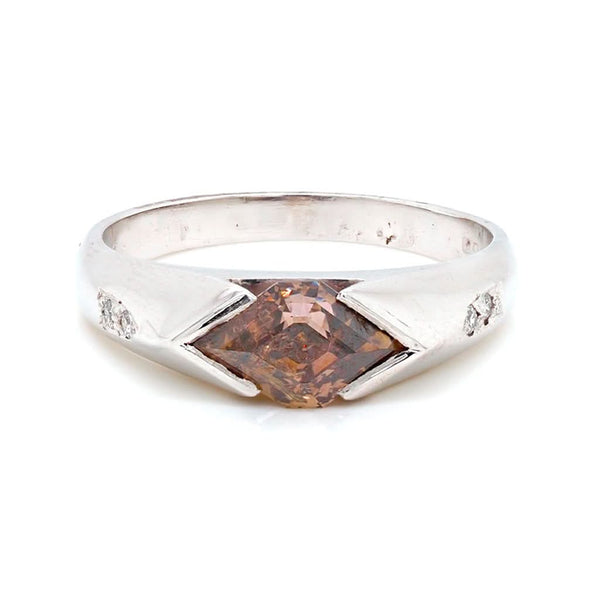 Jewellery Platinum Brown Diamond Ring