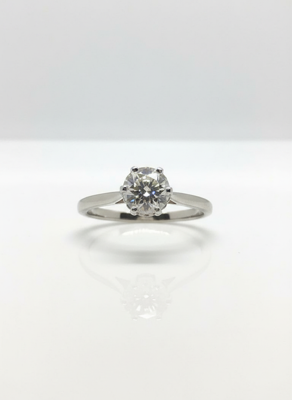 Platinum Diamond Solitaire 1.30 ct Engagement Ring