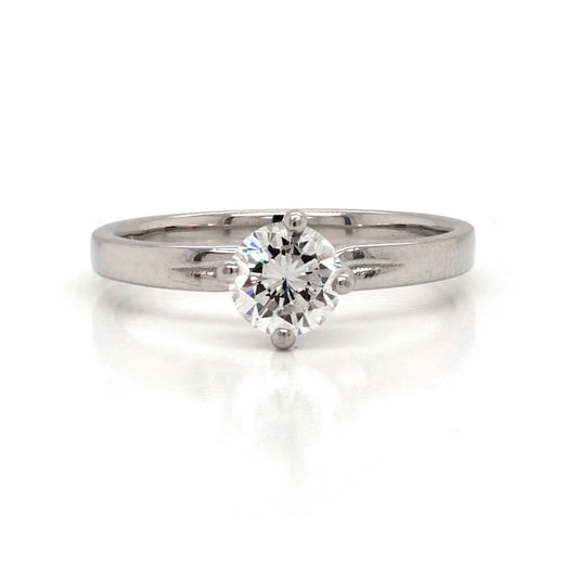 Jewellery Platinum Diamond Solitaire Twist Ring, 0.84cts