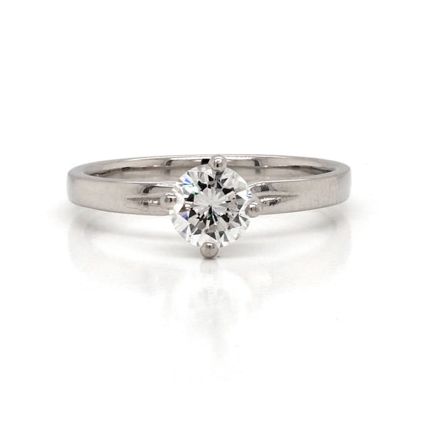 Jewellery Platinum Diamond Solitaire Twist Ring, 0.84cts