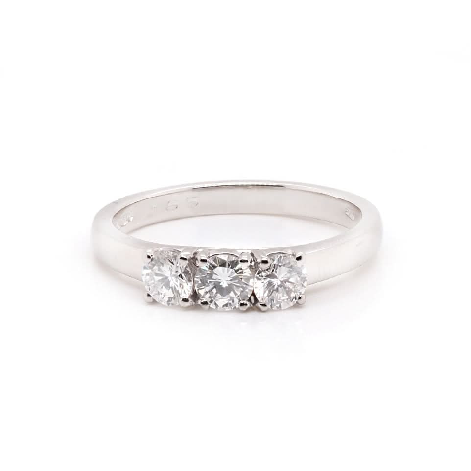 Platinum Diamond Three-Stone Engagement Ring