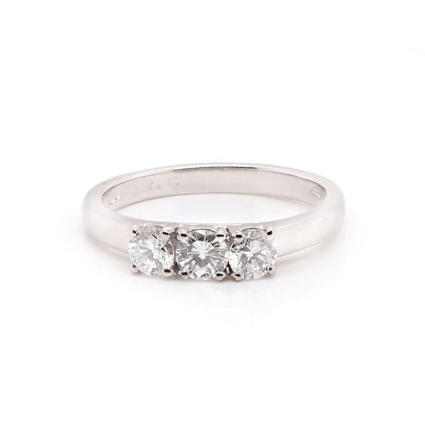 Platinum Diamond Three-Stone Engagement Ring