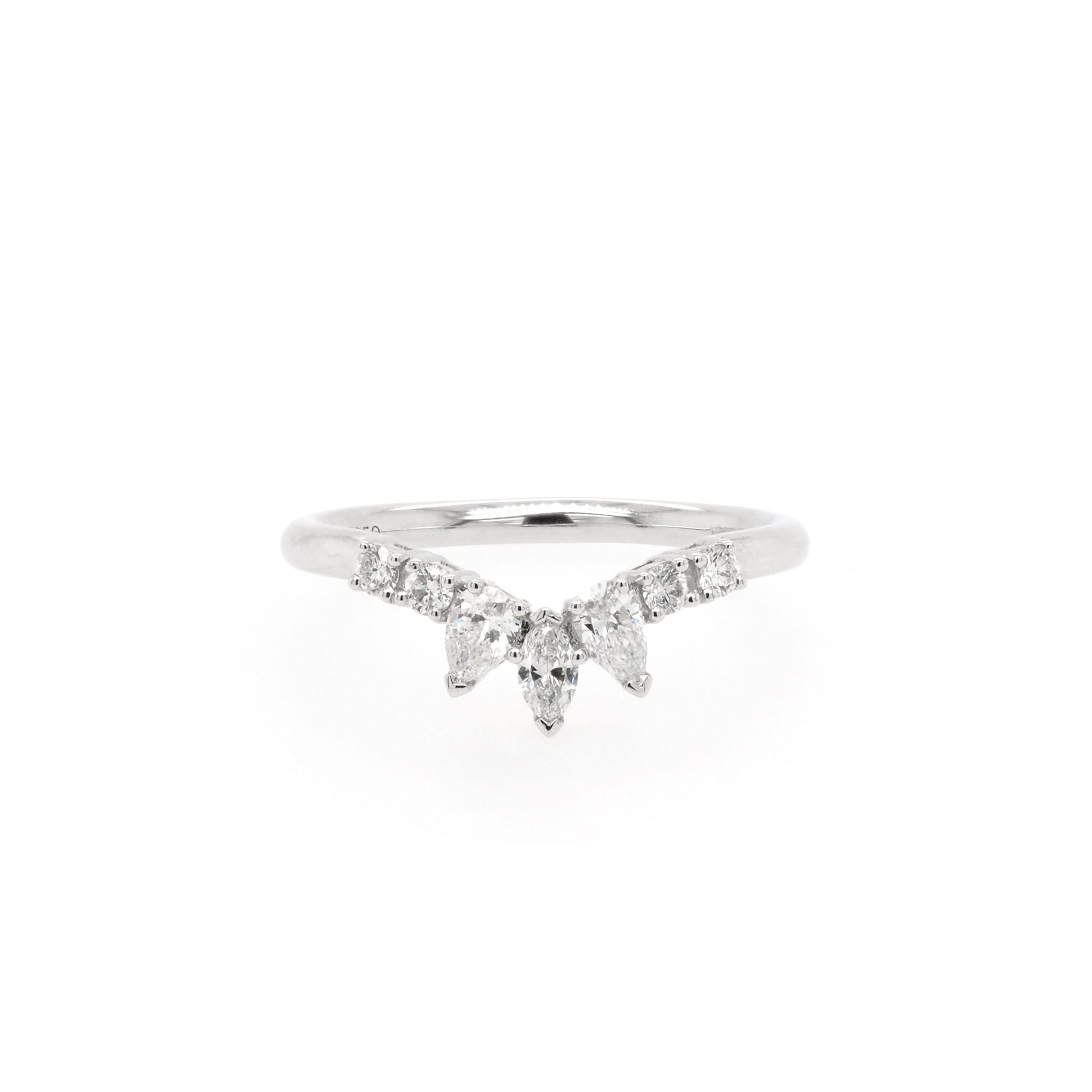 Jewellery Platinum Diamond 'V' Ring, 0.40ct