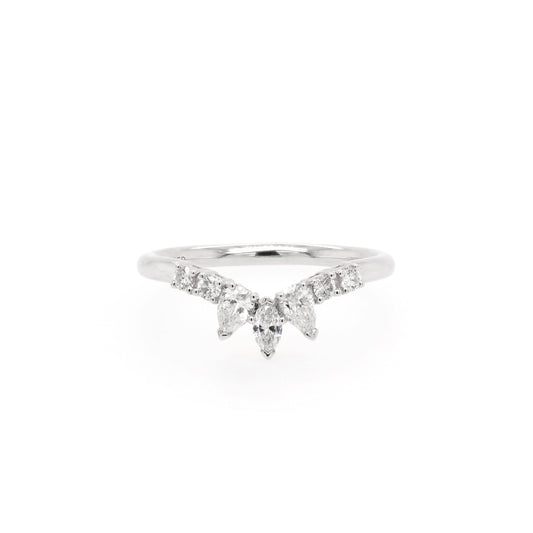 Jewellery Platinum Diamond 'V' Ring, 0.40ct