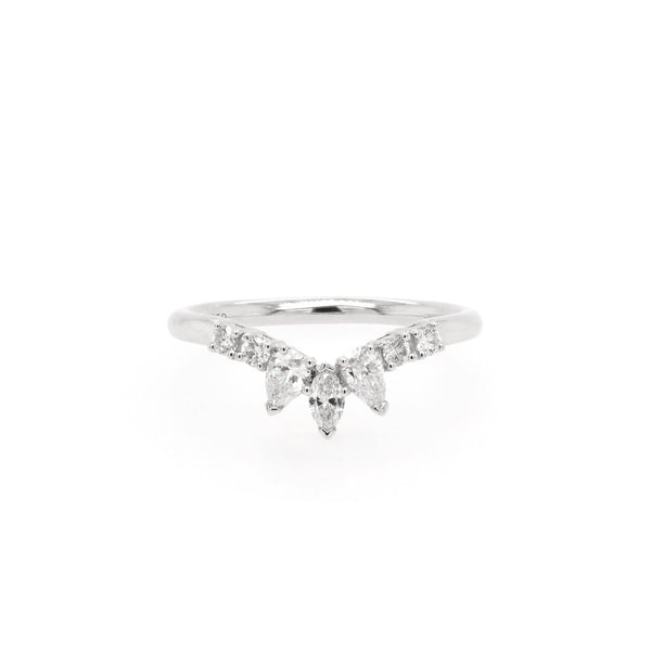 Jewellery Platinum Diamond 'V' Ring, 0.40ct