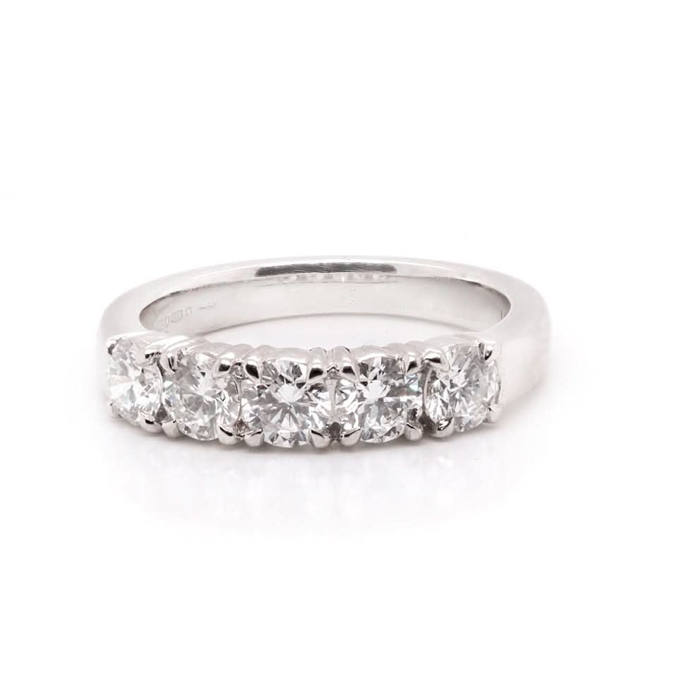 Platinum Five-Stone Diamond Engagement Ring