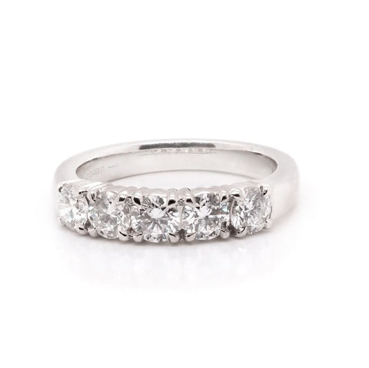 Platinum Five-Stone Diamond Engagement Ring