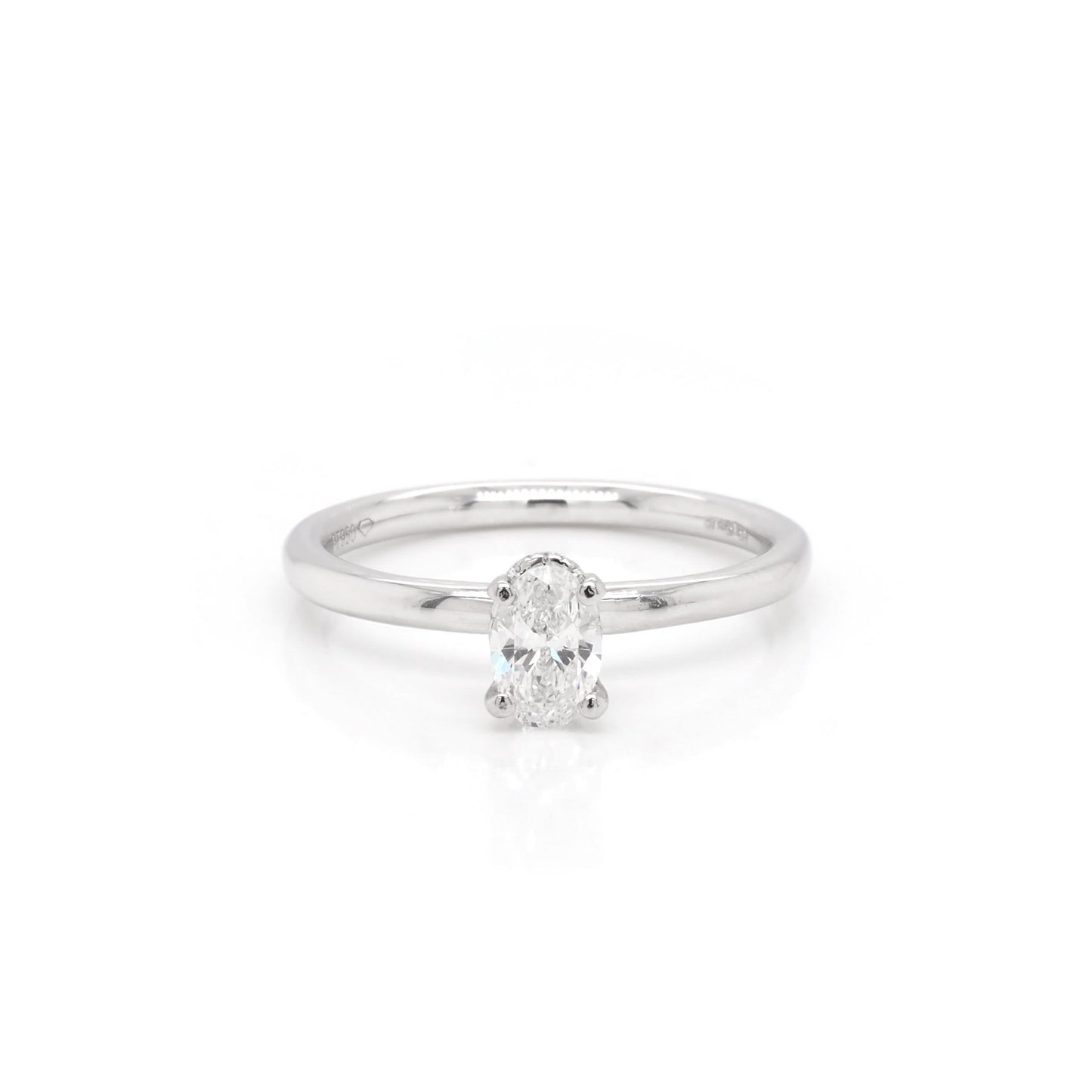 Jewellery Platinum Oval Diamond Solitaire Engagement Ring