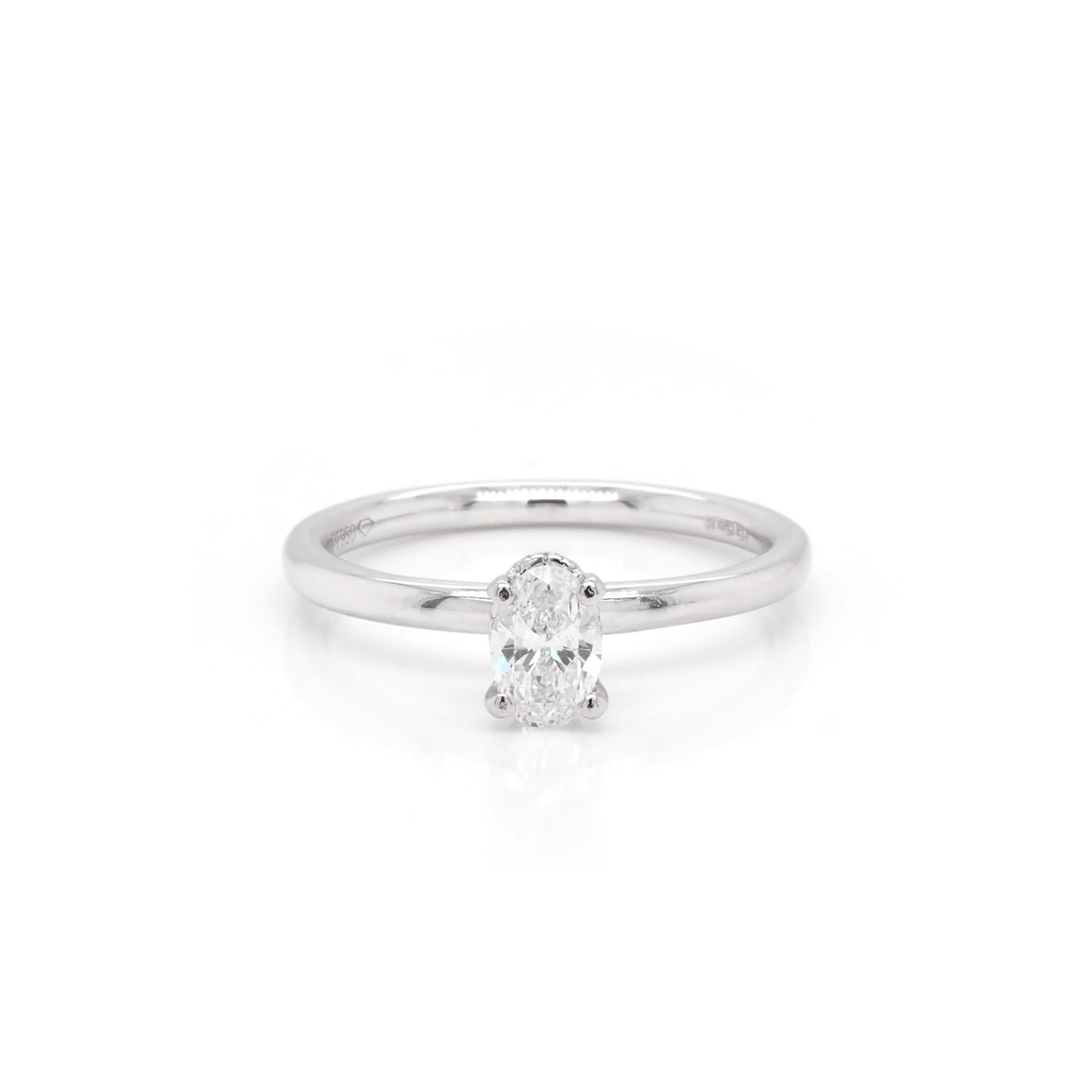 Jewellery Platinum Oval Diamond Solitaire Engagement Ring