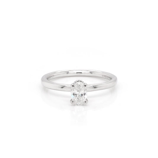 Jewellery Platinum Oval Diamond Solitaire Engagement Ring