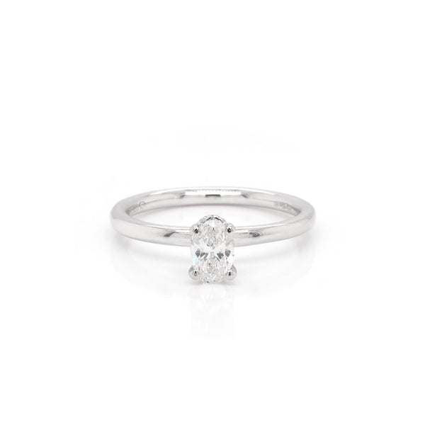 Jewellery Platinum Oval Diamond Solitaire Engagement Ring