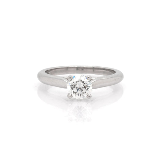 Jewellery Platinum Single-Stone Diamond Cartier Ring