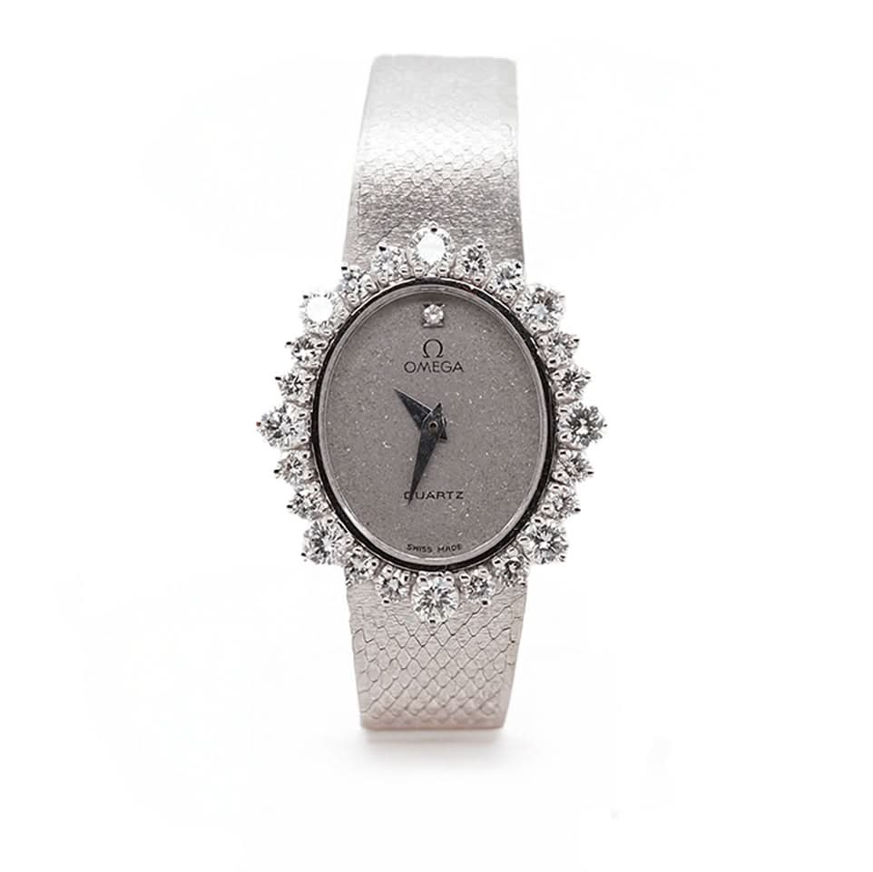 Omega White Gold Diamond Set Ladies Dress Watch on bracelet