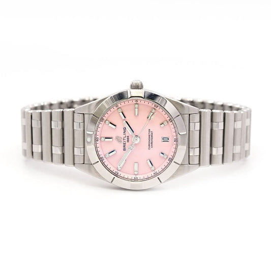 Breitling Lady Chronomat Automatic Watch, Stainless Steel, Diamond Dot Pink Dial