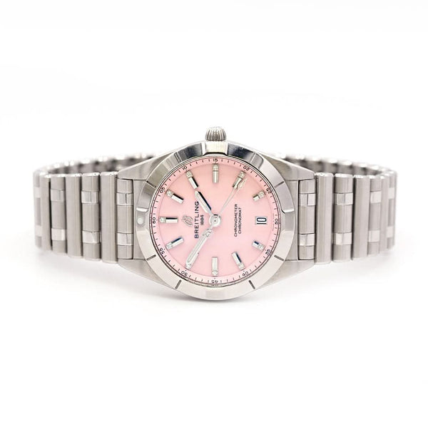 Breitling Lady Chronomat Automatic Watch, Stainless Steel, Diamond Dot Pink Dial