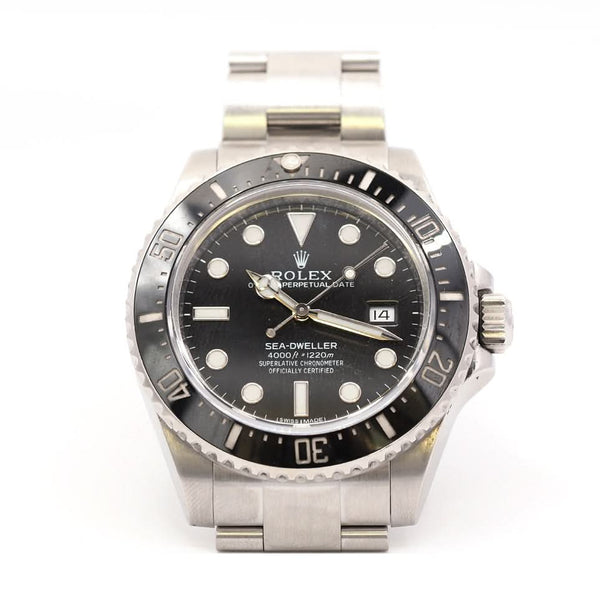 Rolex Oyster Perpetual Date Sea-Dweller, stainless steel, black dial and black bezel