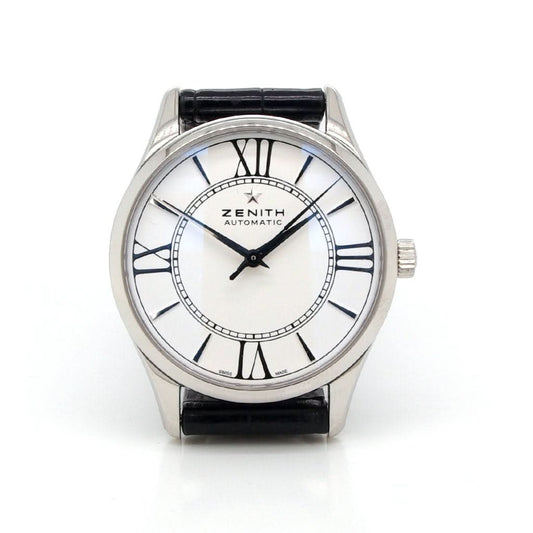 Vintage Watches Vintage Watch Zenith Ultrathin Stainless Steel Black Leather Strap Ladies Vintage Watch - 2016