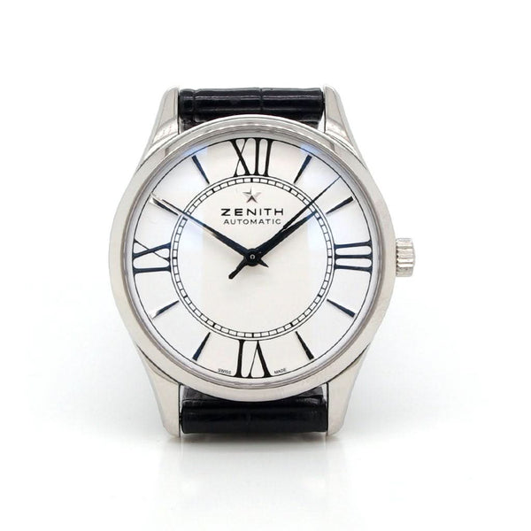Vintage Watches Vintage Watch Zenith Ultrathin Stainless Steel Black Leather Strap Ladies Vintage Watch - 2016