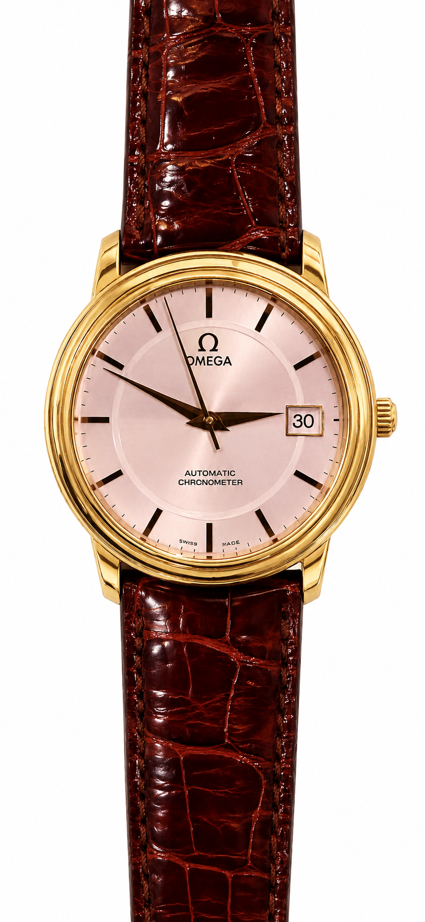 Omega DeVille 18ct Yellow Gold Automatic with Omega Strap and Gold Plated Omega Buckle