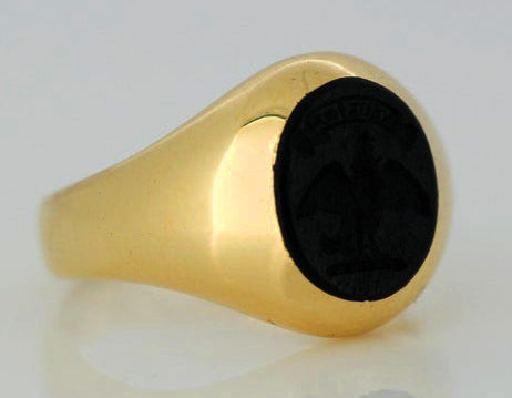Victorian Onyx Seal Ring, 18ct Yellow Gold, England, Circa 1880's