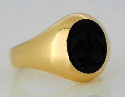 Victorian Onyx Seal Ring, 18ct Yellow Gold, England, Circa 1880's