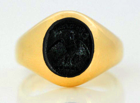Victorian Onyx Seal Ring, 18ct Yellow Gold, England, Circa 1880's