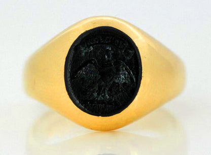 Victorian Onyx Seal Ring, 18ct Yellow Gold, England, Circa 1880's