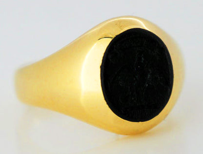 Victorian Onyx Seal Ring, 18ct Yellow Gold, England, Circa 1880's