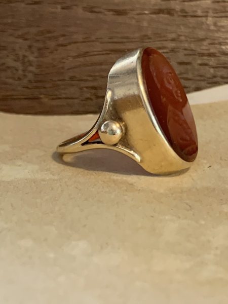 Victorian 19th Century Carved Intaglio Carnelian Ring