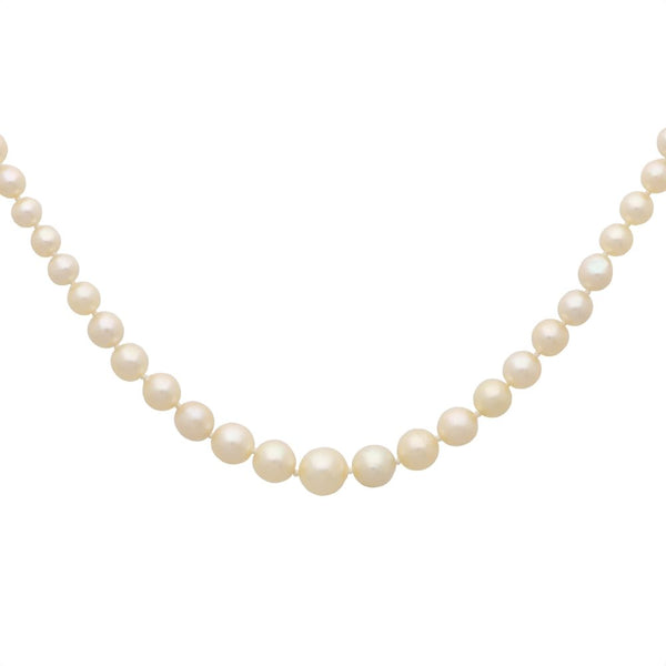 Cultured Pearl And Diamond Necklace With 9 Carat White Gold Clasp