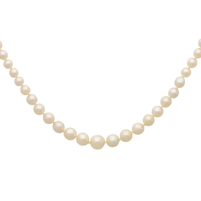 Cultured Pearl And Diamond Necklace With 9 Carat White Gold Clasp