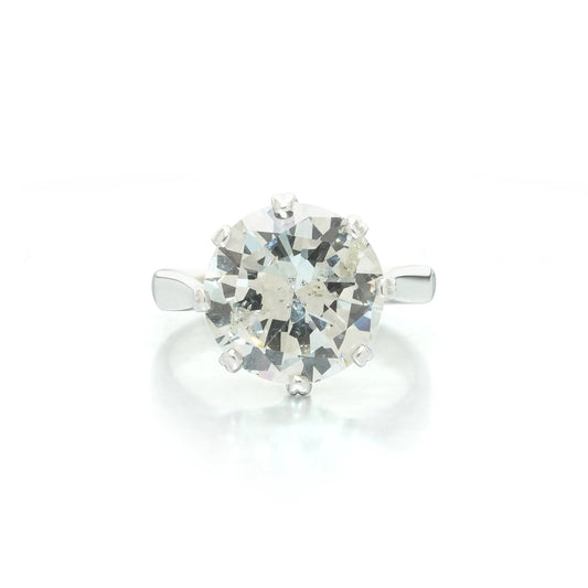 Platinum 6.90ct Diamond Solitaire Engagement Ring