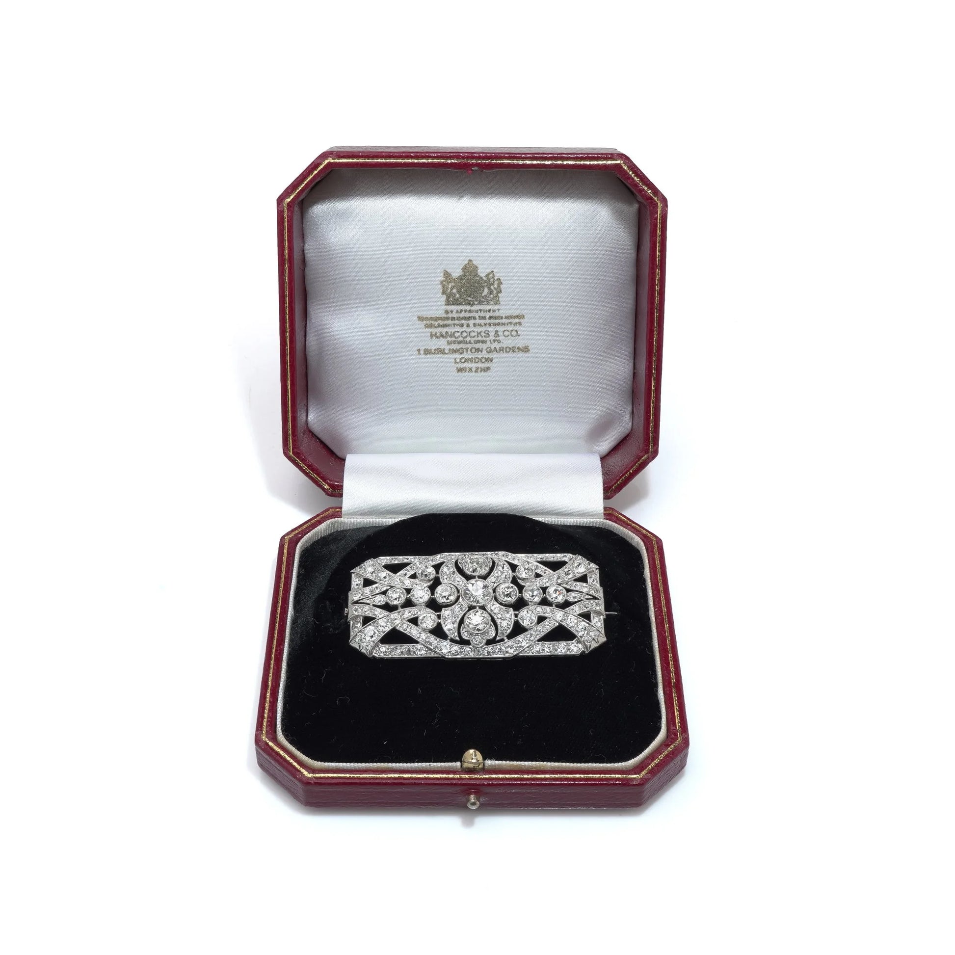 Antique Art Deco Platinum Diamond Brooch