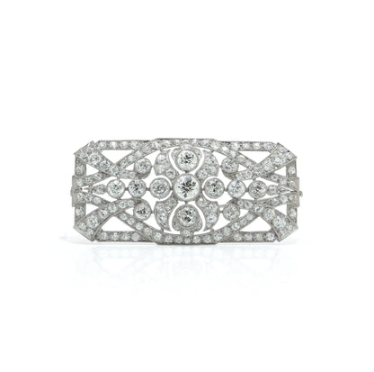 Antique Art Deco Platinum Diamond Brooch