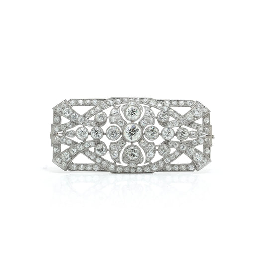 Antique Art Deco Platinum Diamond Brooch