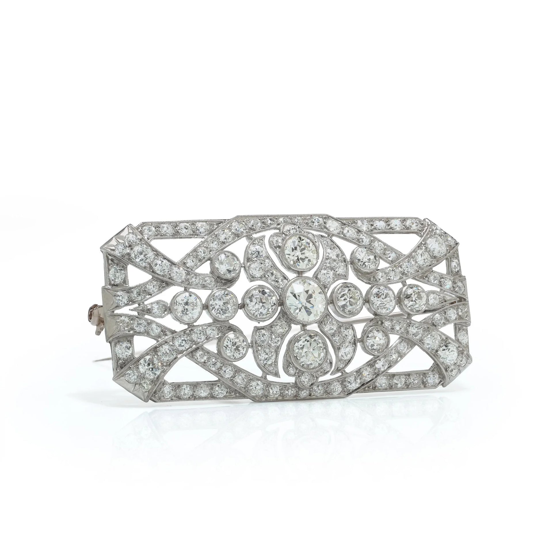 Antique Art Deco Platinum Diamond Brooch