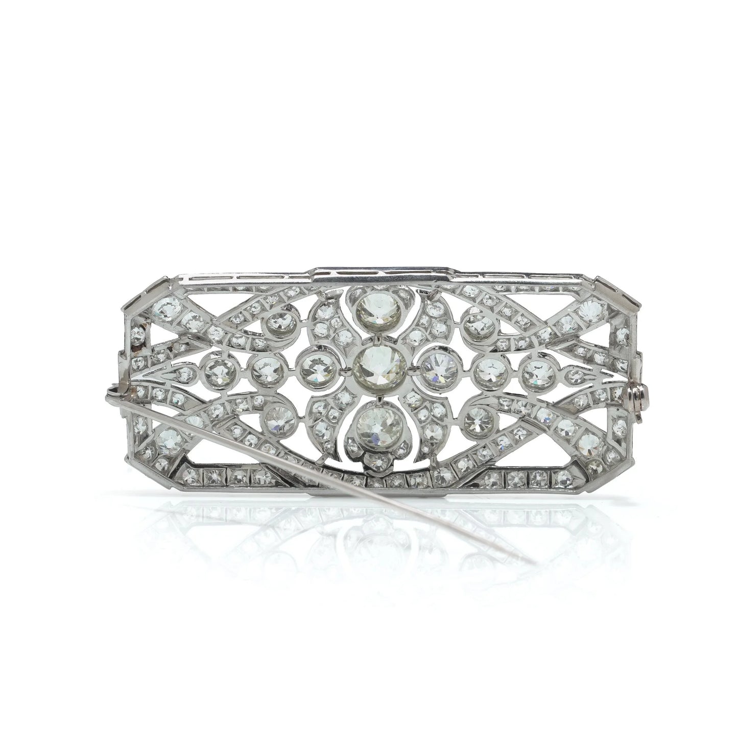 Antique Art Deco Platinum Diamond Brooch
