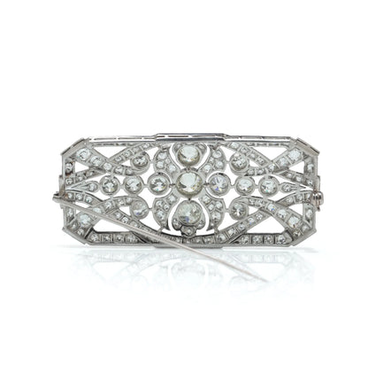 Antique Art Deco Platinum Diamond Brooch