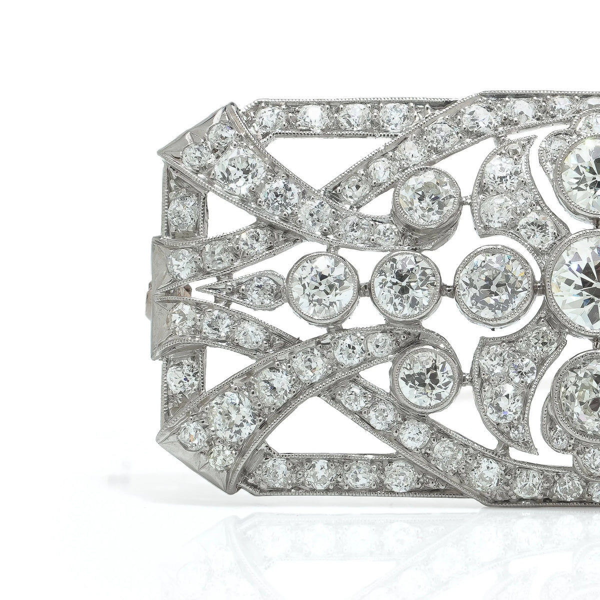 Antique Art Deco Platinum Diamond Brooch