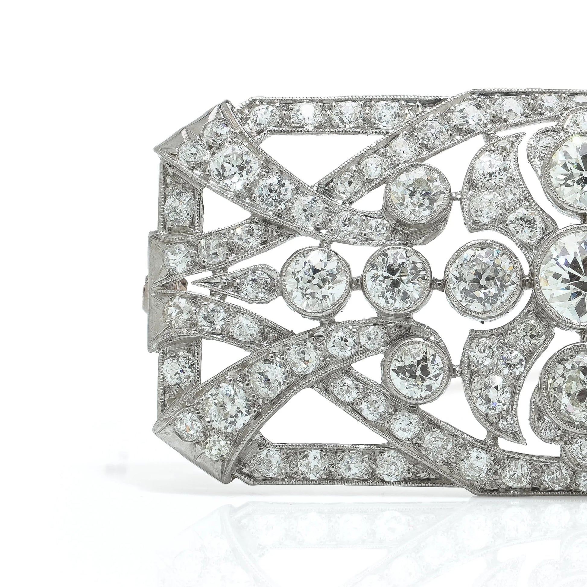 Antique Art Deco Platinum Diamond Brooch