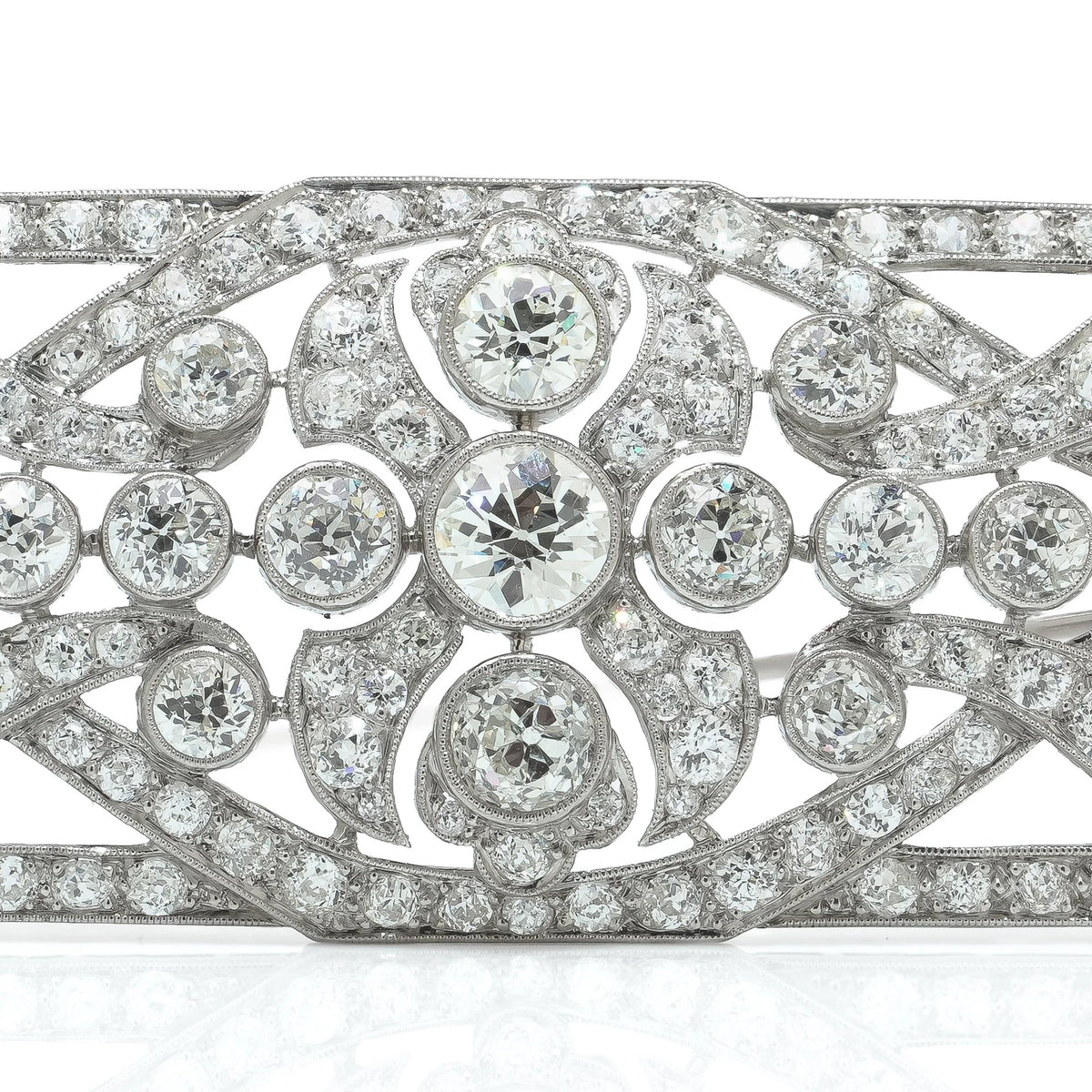 Antique Art Deco Platinum Diamond Brooch
