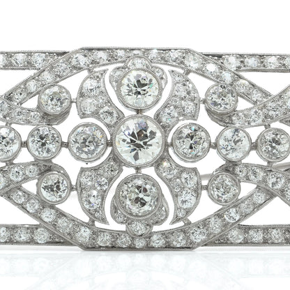 Antique Art Deco Platinum Diamond Brooch