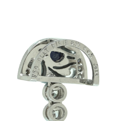 Platinum Art Deco Egyptian Revival Gemset Pendant