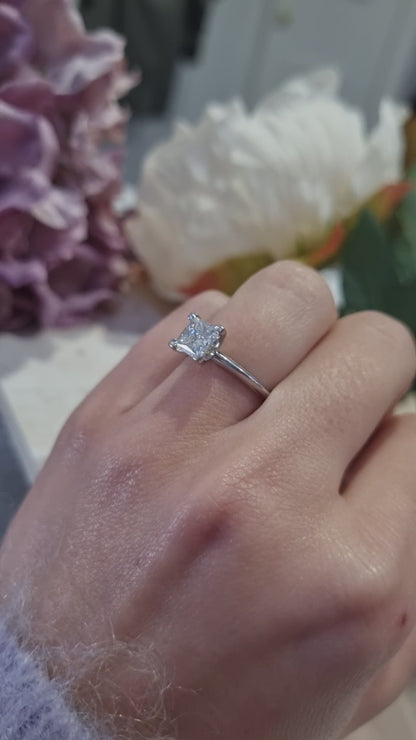 Tiffany and Co 1.19ct Princess Diamond Solitaire Engagement Ring