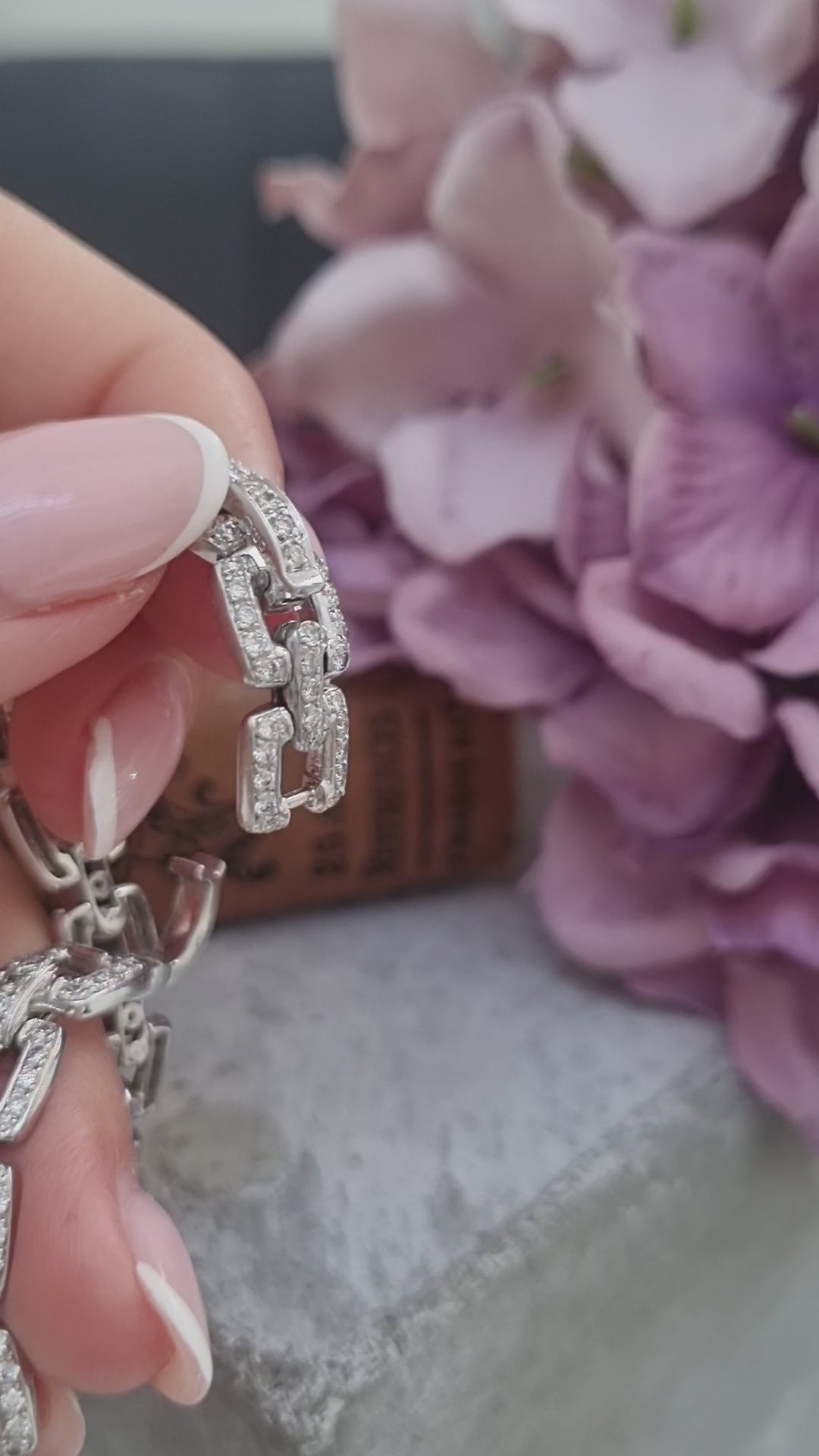 Vintage 4ct Diamond Link Bracelet
