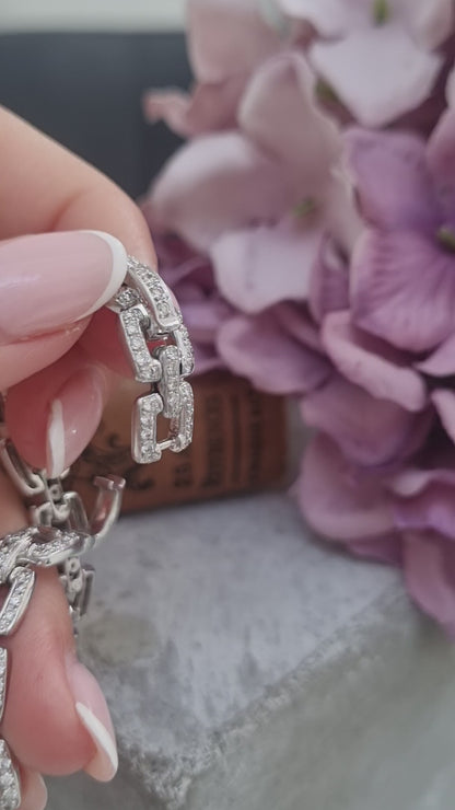 Vintage 4ct Diamond Link Bracelet