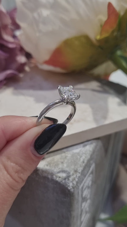 Tiffany and Co 1.19ct Princess Diamond Solitaire Engagement Ring