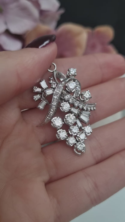 Diamond Spray Pendant, 3 carat total