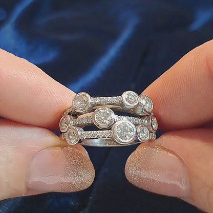 Pre Owned Boodles Waterfall Diamond Ring Classic Platinum