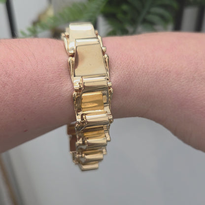 Tiffany & Co. 14 Carat Yellow Gold Bracelet with Sapphire, Circa 1970